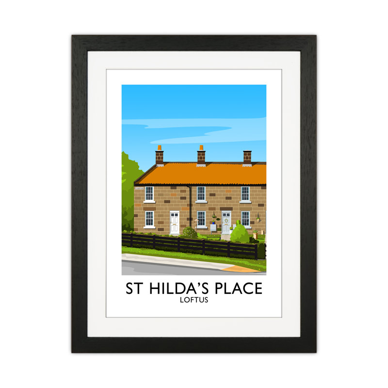St Hilda's Place Portrait by Richard O'Neill - Print, Black Framed, 43.5cm H x 33.5cm W x 3cm D