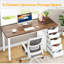 Bureau d'ordinateur à 5 tiroirs, bureau à domicile rustique brun de 47 pouces avec rangement, bureau d'ordinateur simple et moderne, table d'écriture pour petits espaces (armoire à tiroir réversible)