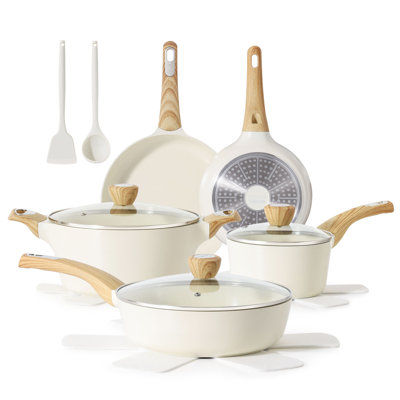 Batterie de cuisine en céramique SENSARTE, 10 pièces, non toxique, antiadhésif, sans PFAS PTFE PFOA sans SPFO
