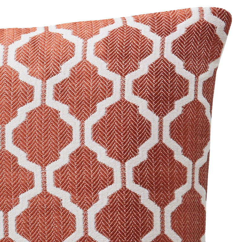 Dareece Geometric Square Throw Cushion, Orange, 45 x 45cm