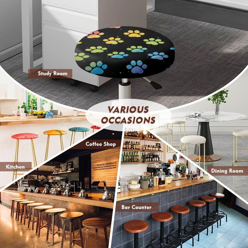 Housse de tabouret de bar Rainbow Dog