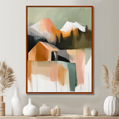 Art mural sur toile, "Cabin Beneath the Peaks I"