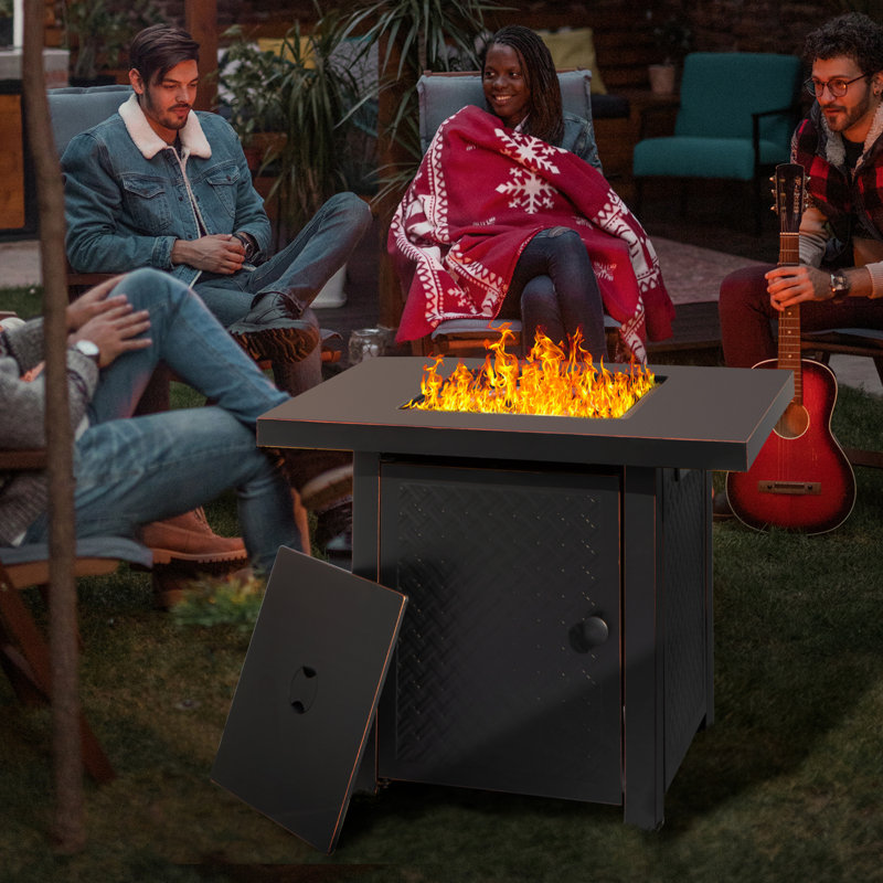 32x24 Inch Propane Fire Pit Table For Patio Garden, Outdoor Gas Fire Pit