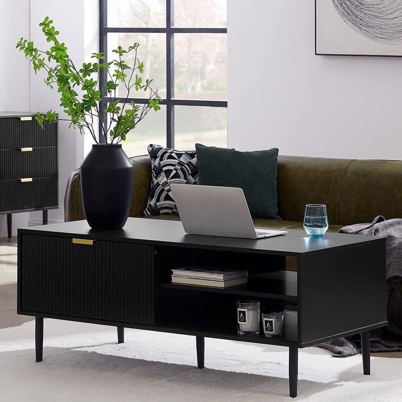 Table basse simple Nabeeha, Noir, Noir