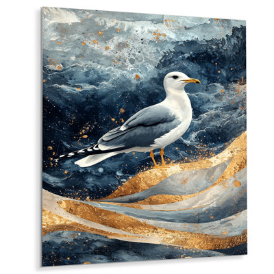 Coastal Seagull The Watchful Gull II - Seagull Large Metal Wall Art