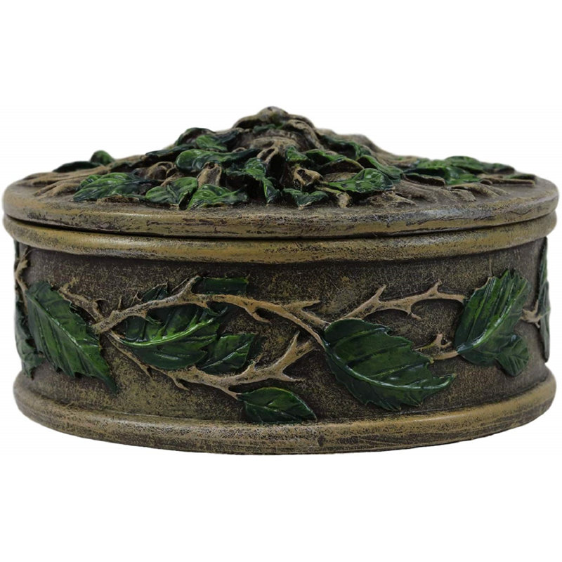 Figurine de boîte à bijoux ronde pour boîte à bijoux wiccan celtique forest rites tree of life