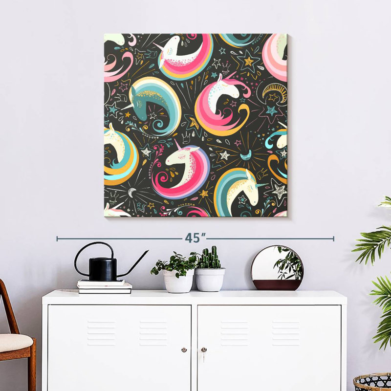 Ashelle Cosmic Unicorn Pattern, 30" H x 30" W