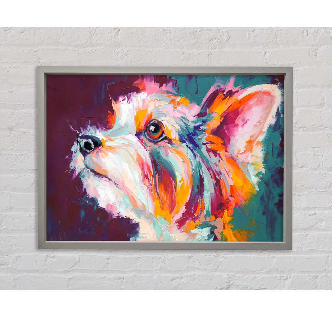 Vibrant Yorkshire Terrier - Einzelner Bilderrahmen Kunstdrucke auf Leinwand