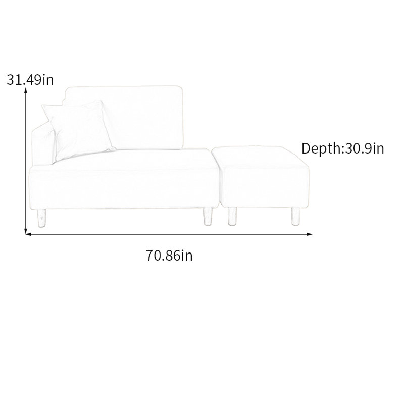 Chaise longue de luxe avec éponge de densité, Orienté à gauche (vu de face), Gris