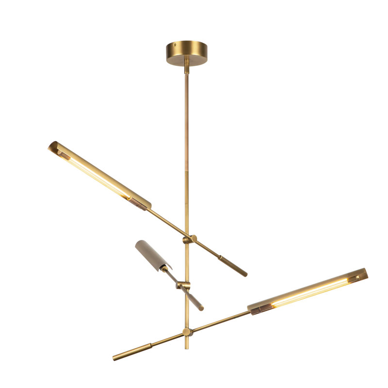 Astrid 4 - Light LED Chandelier, Vintage Brass