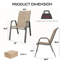 Ensemble de salle à manger d'extérieur 7 pièces avec table rectangulaire en métal à grain de bois et 6 chaises ergonomiques, conception imperméable et antirouille-126658568