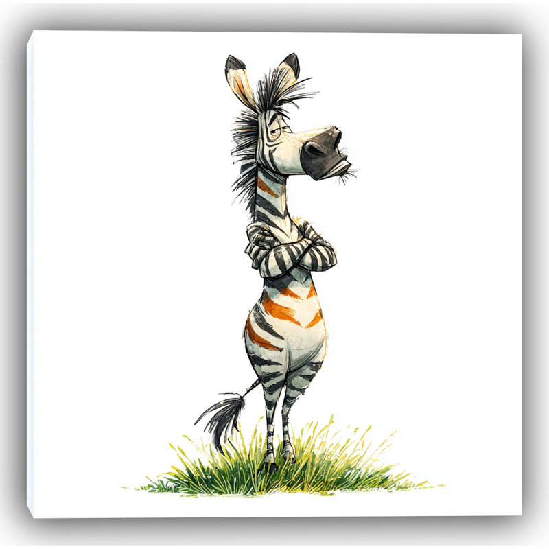 «Sassy Zebra», art mural sur toile tendue, H 20 po x l 20 po