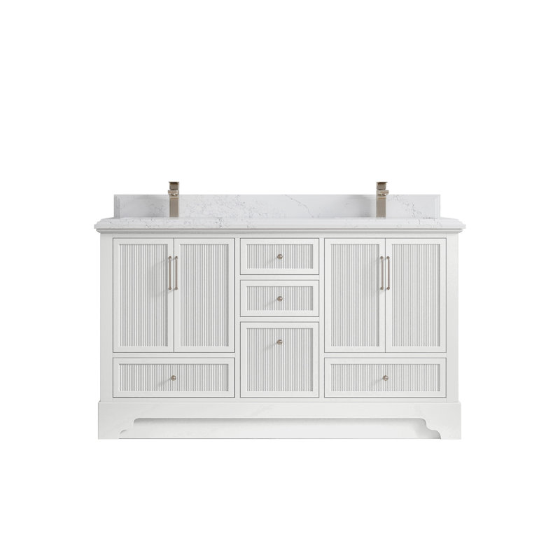 Meuble-lavabo double 60 po Alys (option poignées), Empira