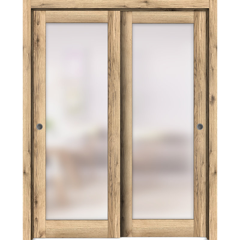 Portes à panneaux coulissantes en bois lambrissé Planum, 72 po x 80 po