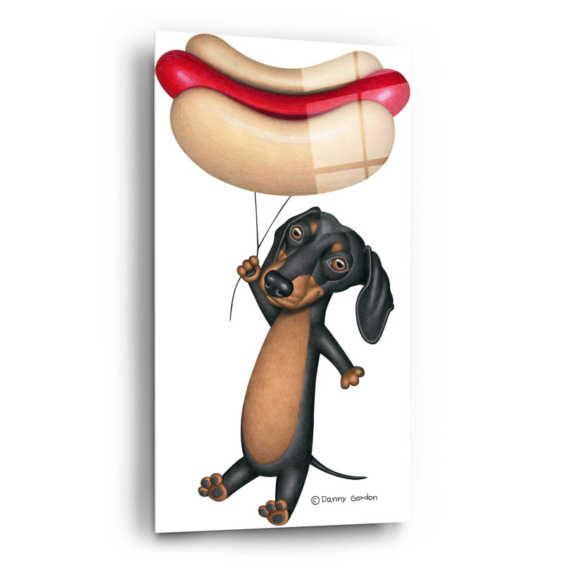 Ballon Hotdog noir teckel, H 24 po x l 12 po x P 0,2 po