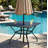 Metal Steel Slat Patio Dining Table Square Backyard Bistro Table Outdoor Furniture Garden Table