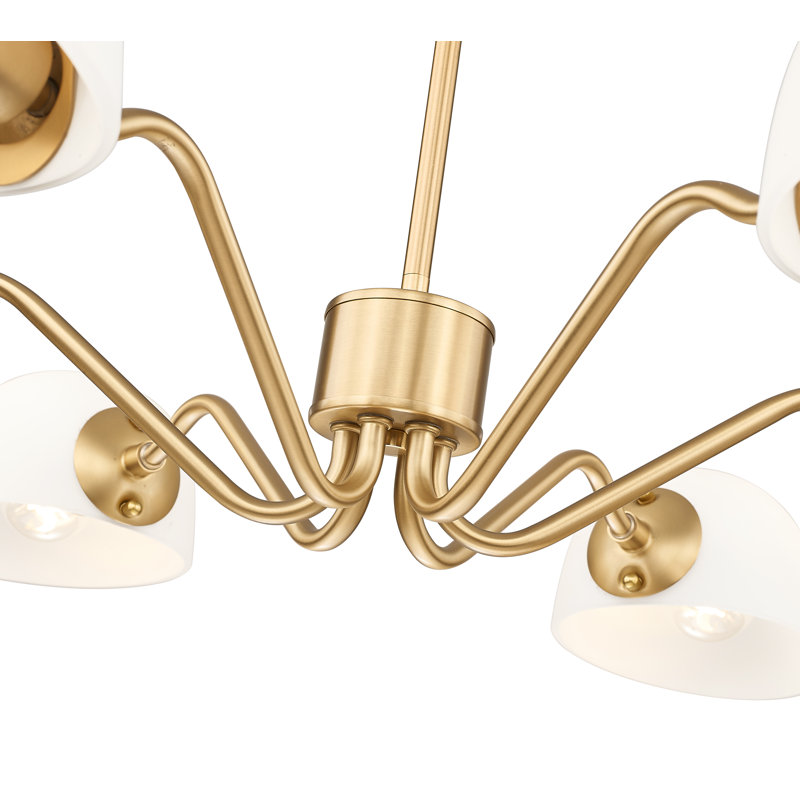 Lustre 6 lumières Justina, Or moderne