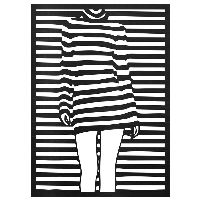 Art mural rectangulaire de femmes avec découpes - bouleau baltique naturel, H 32 po x l 23,1 po x P 0,25 po