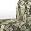 Fauteuil de chambre rembourré blanc et vert avec motif botanique II
