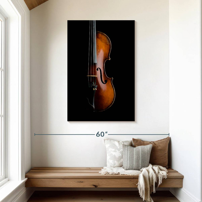 Abarca Shiny Violin On Black, 45" H x 30" W