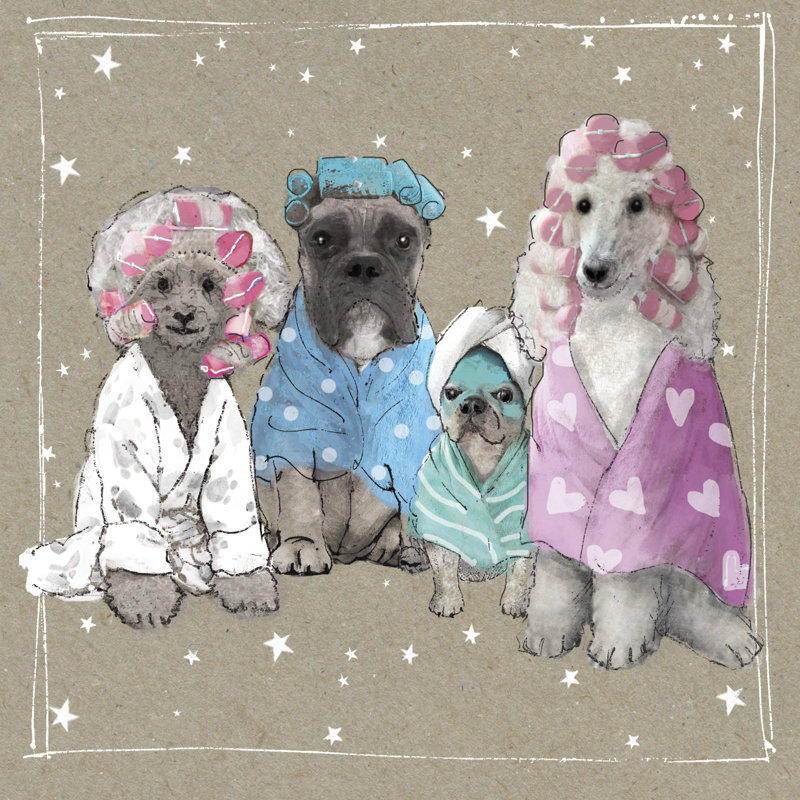 Fancypants Wacky Dogs I by Hammond Gower - Wrapped Canvas Painting, 30" H x 30" W x 1.25" D