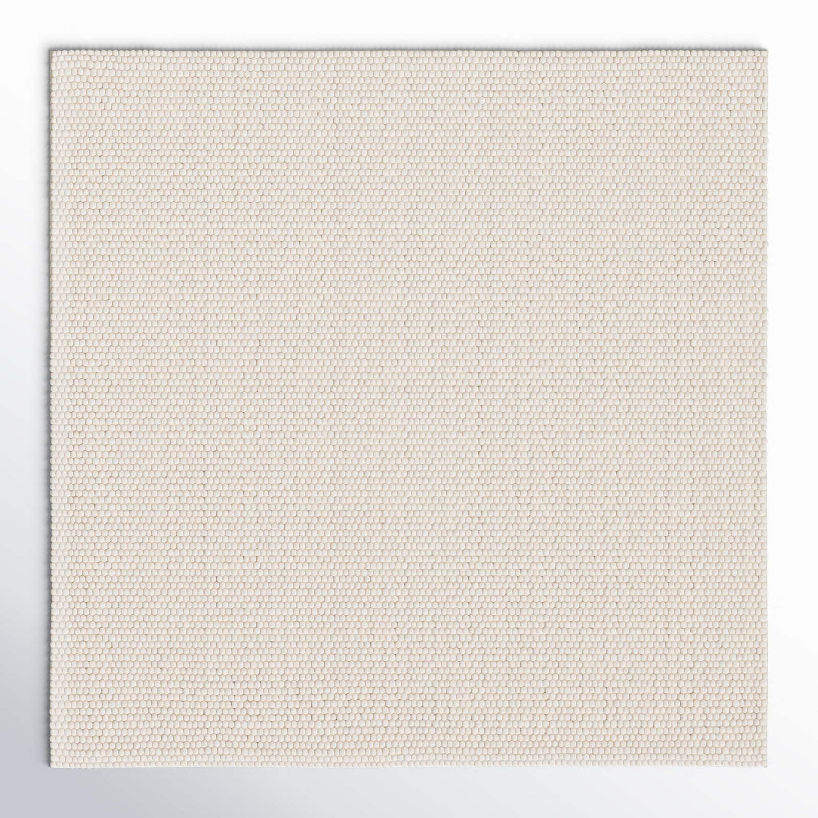 Elle Ivory Hand-Woven Wool Rug, Square 9'