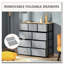 Unité de rangement de commode à 9 tiroirs avec structure en acier et plateau en bois