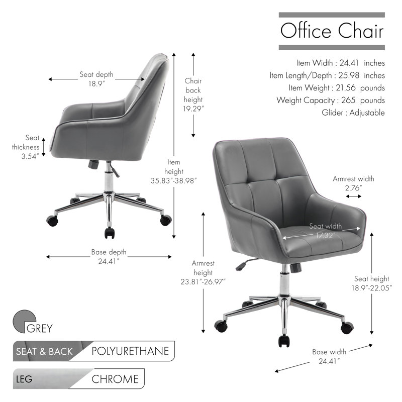 Dahmen Office Chair, Grey