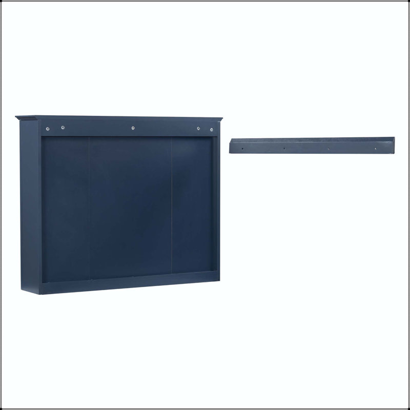Pharmacie murale 35x28 avec 6 tablettes ouvertes et tablettes réglables - bleu, Blue