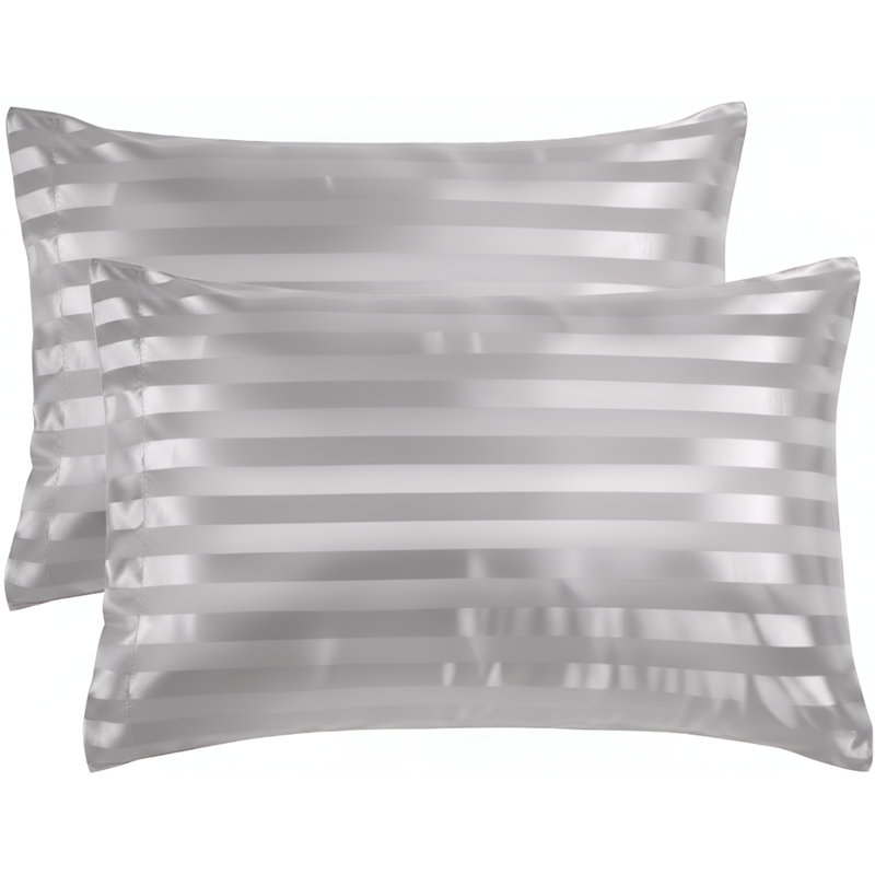 Synthea Luxurious Microfiber Pillow Covers Set of 2 - Soft, Durable & Stylish Pillowcases, Silver