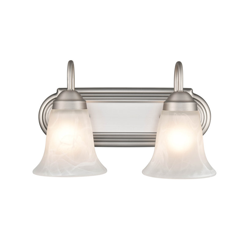 Éclairage pour meuble-lavabo à 2 lumières à intensité variable Adalgisa, Nickel satiné
