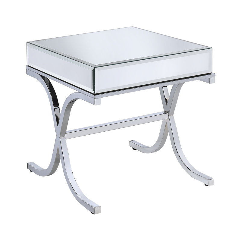 End Table, Mirrored & Chrome