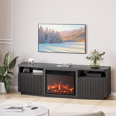 Cateria TV Stand Fireplace for TVs up to 78" Fireplace