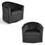 Fauteuil demi-tonneau pivotant en velours noir rembourré-2051951909