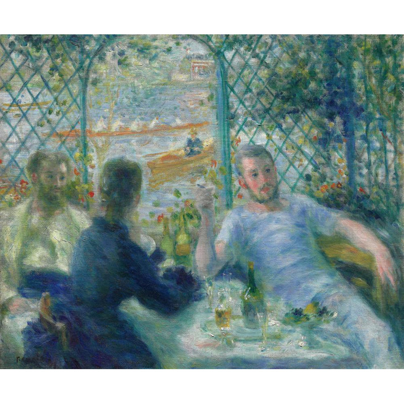 "Repas au restaurant Fournaise" par Pierre-Auguste Renoir - Toile tendue avec châssis, H 48 po x l 33 po