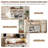 55.1" Farmhouse Kitchen Bar Sideboard With Wine Rack