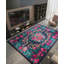 Karabag Black Pink Color Carpet Floral Design Digital Print Polyester Washable Area Rug TRKMN.55-746003929