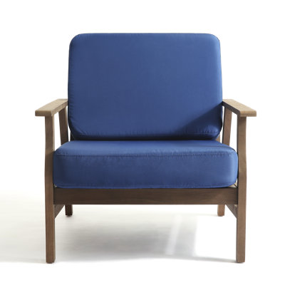 Bevelyn Blue Acacia Outdoor Chair Set with Cushions