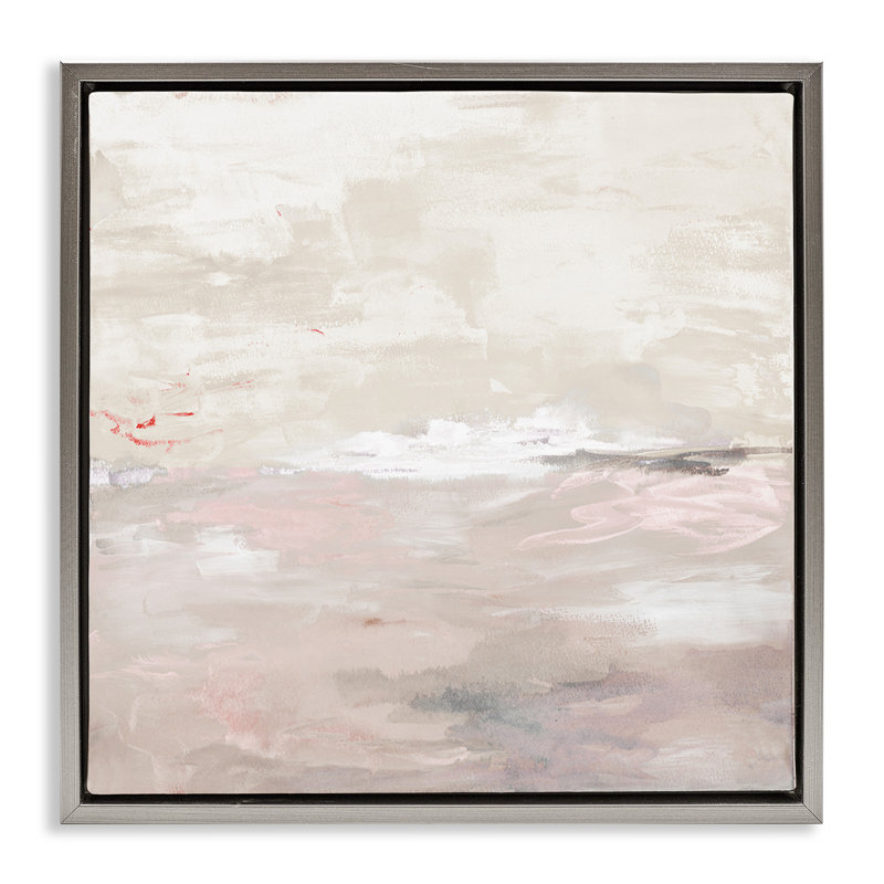 «Serenity Neutral Landscape», art mural sur toile par Lanie Loreth, Cadre flottant gris lustré, H 18 po x l 18 po x P 1,7 po