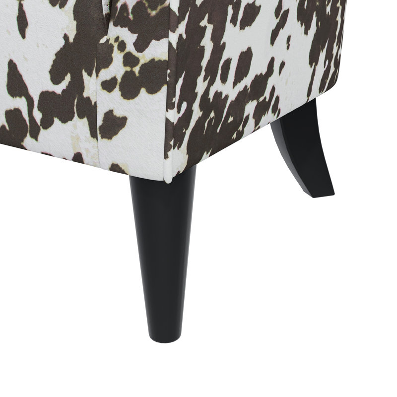 Prenella Upholstered Wingback Chair, Brown Polyester