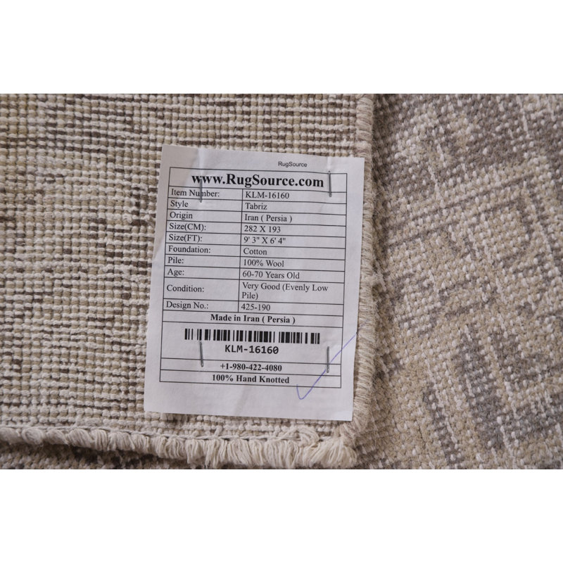 Tapis persan Tabriz patiné 6 x 9