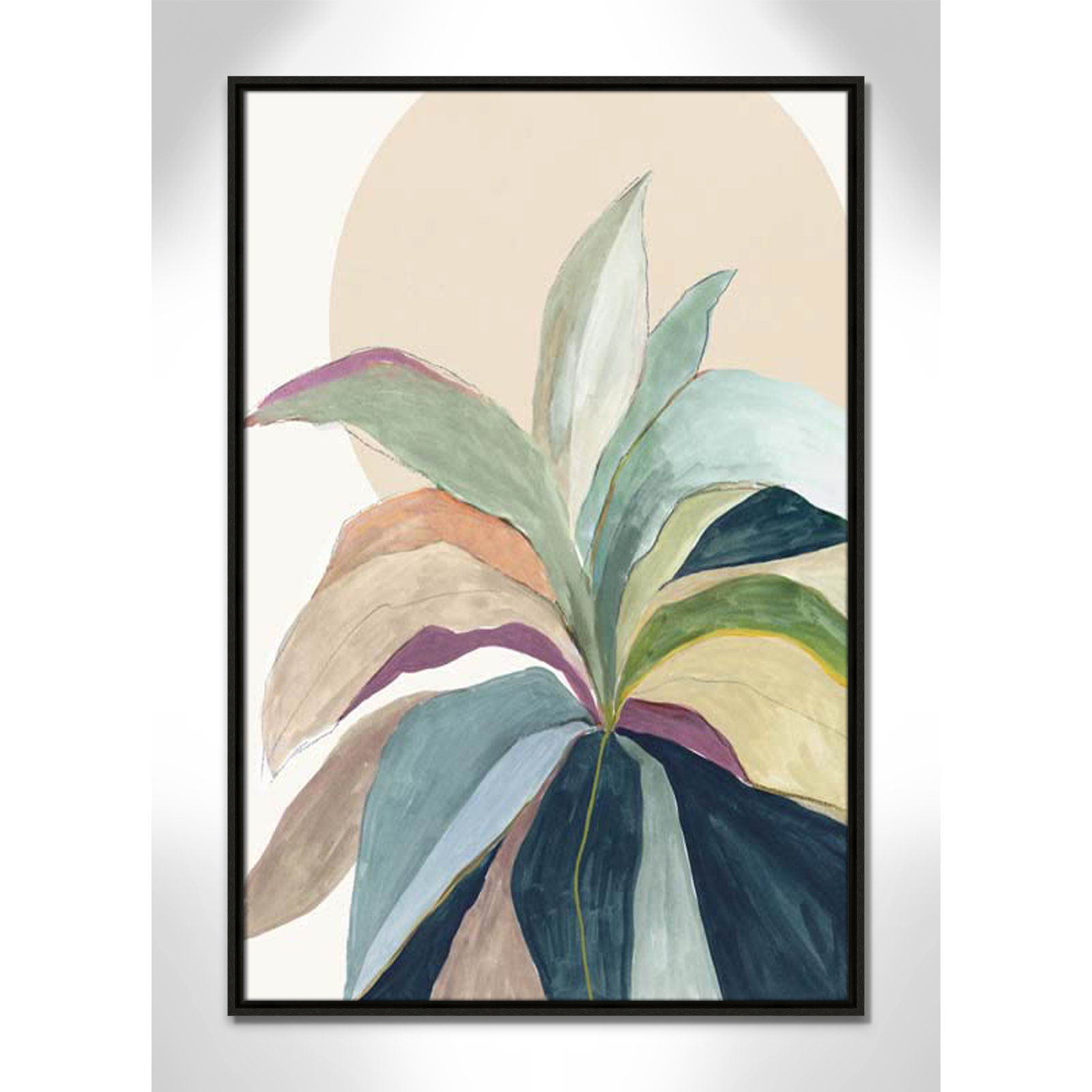 Byer "Sunny Bright Leaves II" Print by Asia Jensen, No Mat, Espresso Floater Framed, 37.5" H x 25.5" W x 2" D