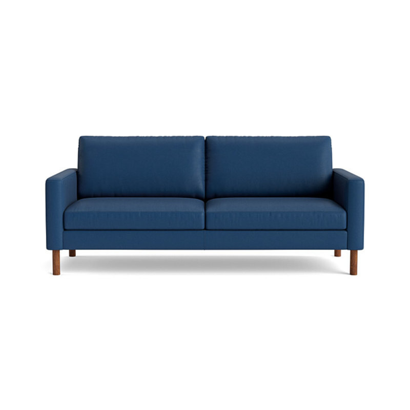 Laguna Leather Sofa (85"), Leather - Deep Blue