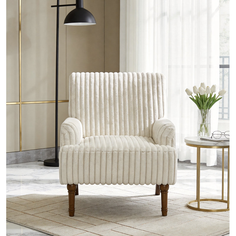 Fauteuil d'appoint en velours côtelé 30 po Aiden, Beige