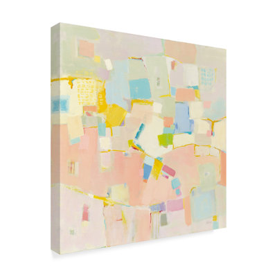" Wrapped Canvas Wall Art - Phyllis Adams 'Block Party' Wall Art For Living Room, Bedroom, Or Office Décor - 35x35 " by Phyllis Adams