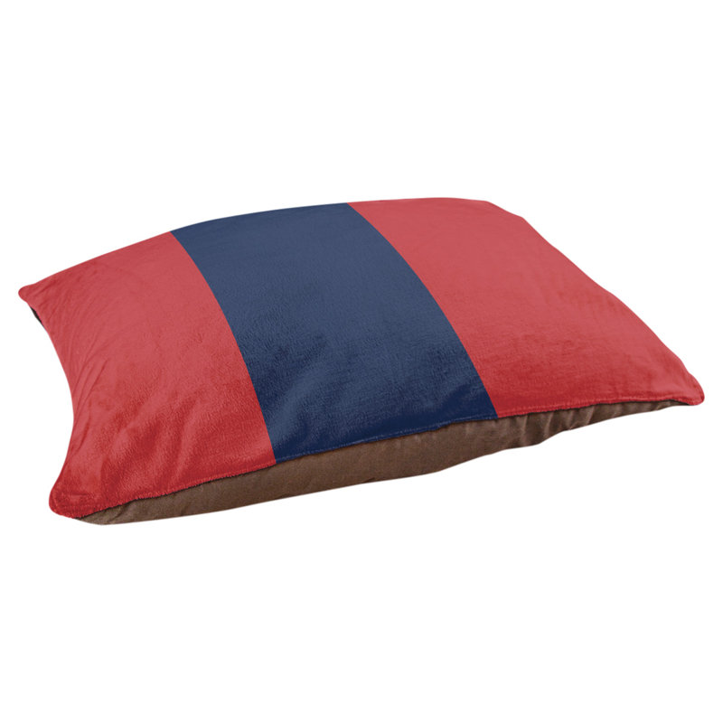 Polyester Pet Bed, Red/Navy Blue/Red, Large ( 40" W x 30" D x 14" H)