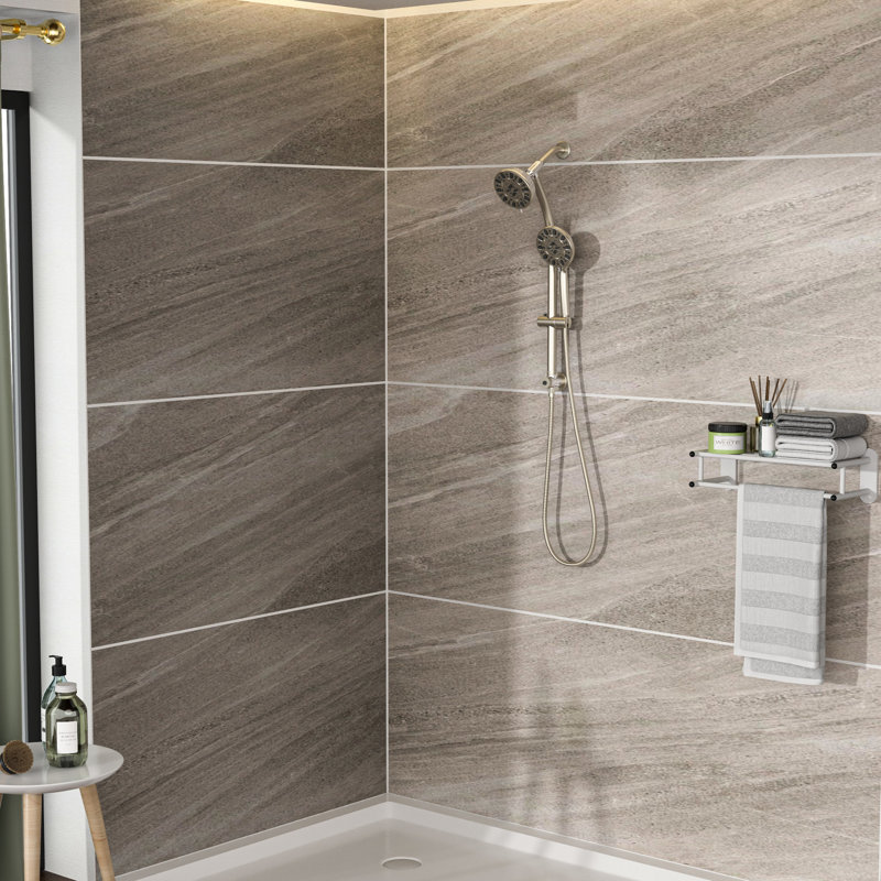 Multi-functional Shower: 4.7" Rain Showerhead, 7 Handheld Shower, Adjustable Slide & Arm Showerhead Hand Shower , Finish, Bar Holder