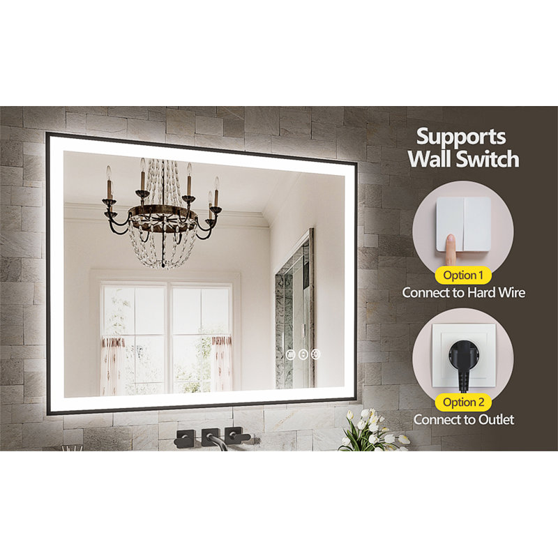 20X28 Inch Frameless LED Bathroom Mirror, 28" H x 20" W