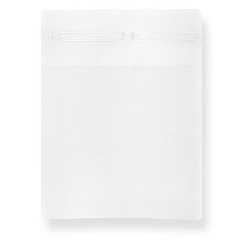 Drap en coton de qualité égyptienne 420 fils Stanza, Blanc, Drap plat pour lit simple