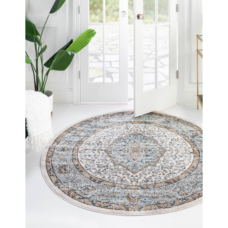 Weingartner Oriental Blue Area Rug, Round 6'1"